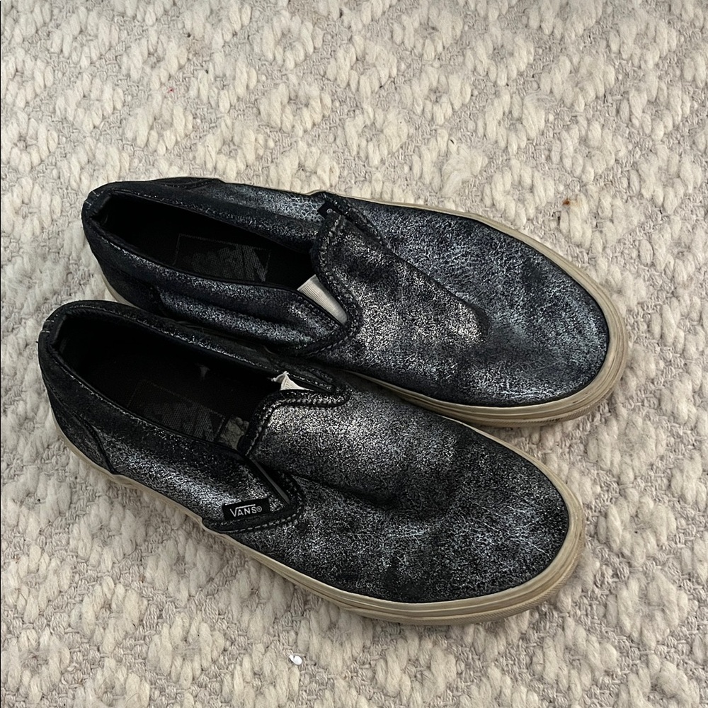 Vans Women's Silver Slip-On Sneakers